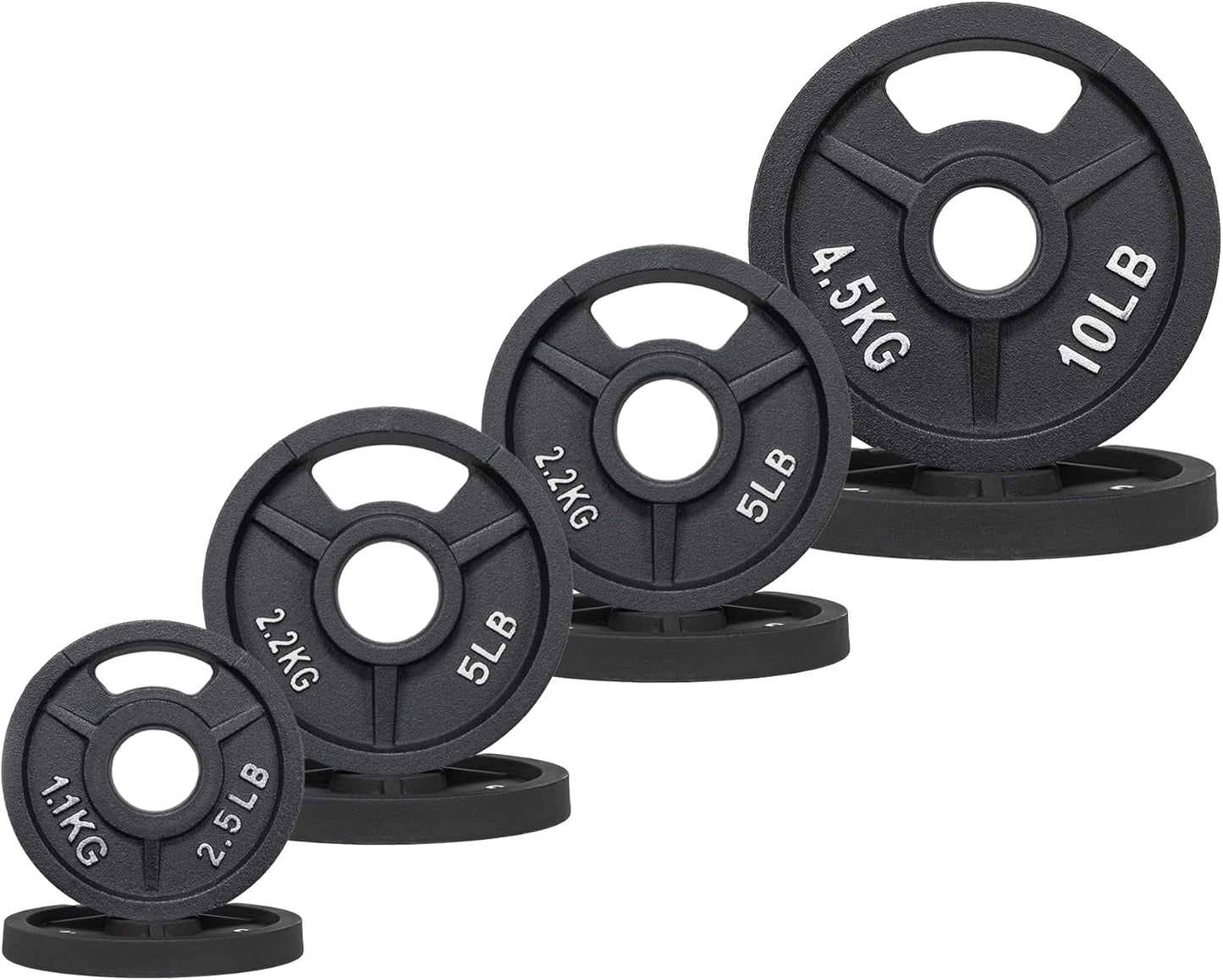 2-Inch Olympic Rubber Coated Cast Iron Weight Plates for Training