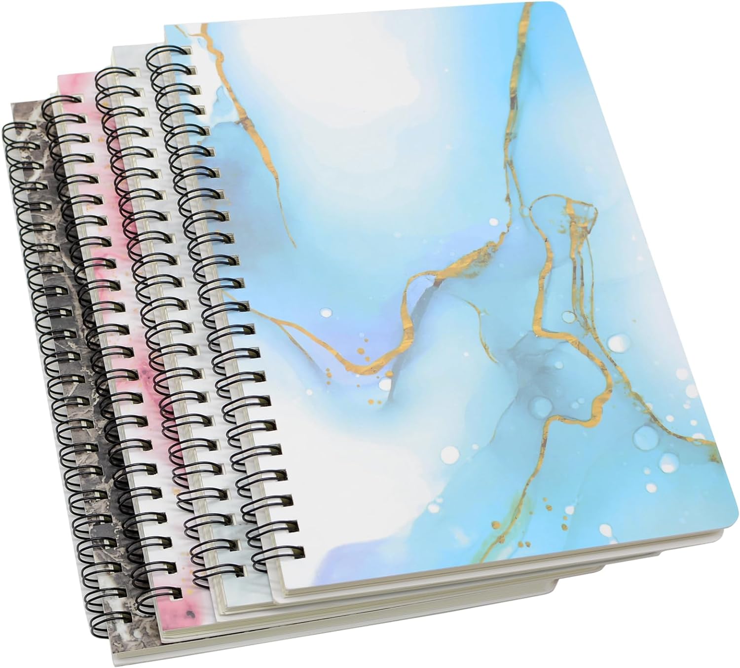 Yansanido 4-Pack A5 Marble Notebooks - Ideal for Study & Notes