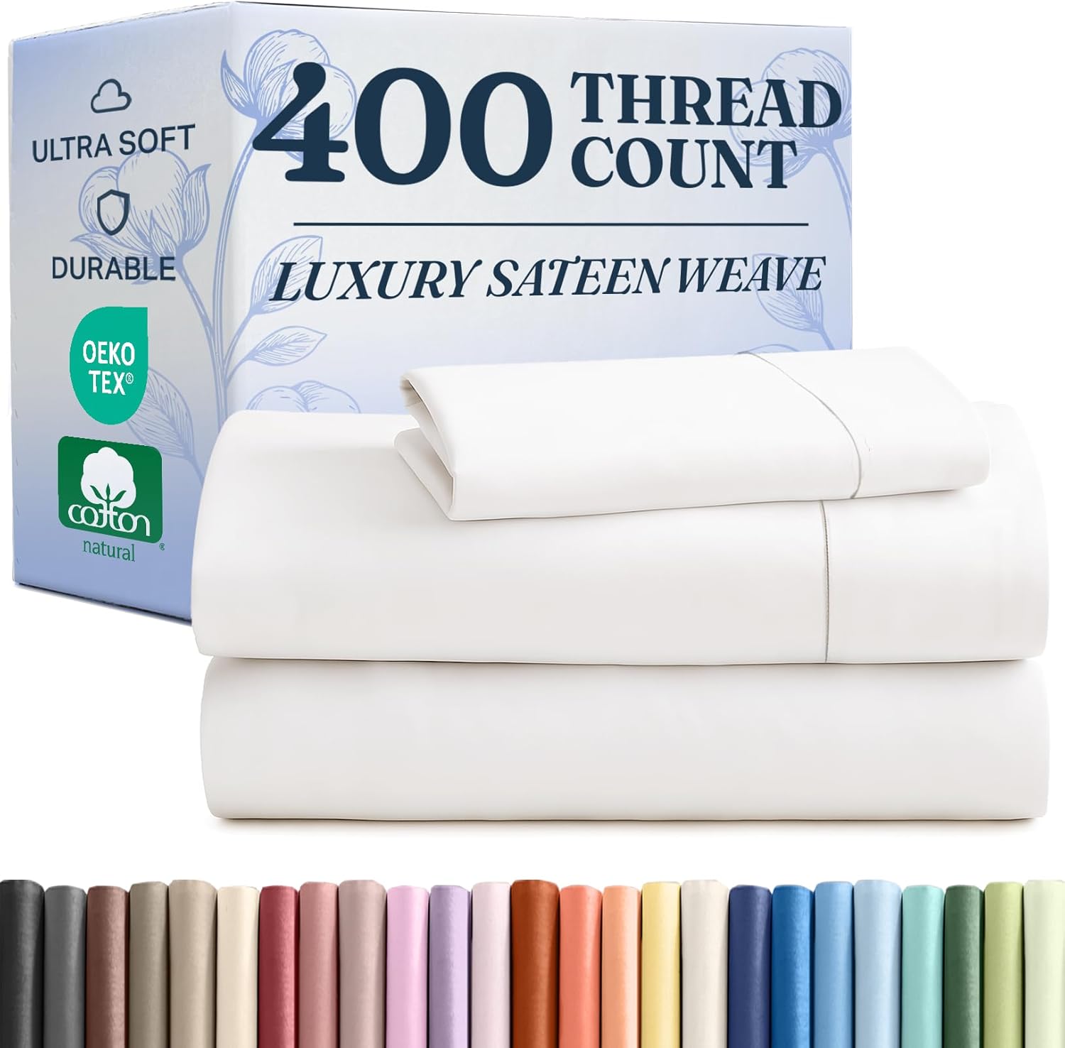 400 Thread Count Twin Cotton Sheet Set for Ultimate Comfort
