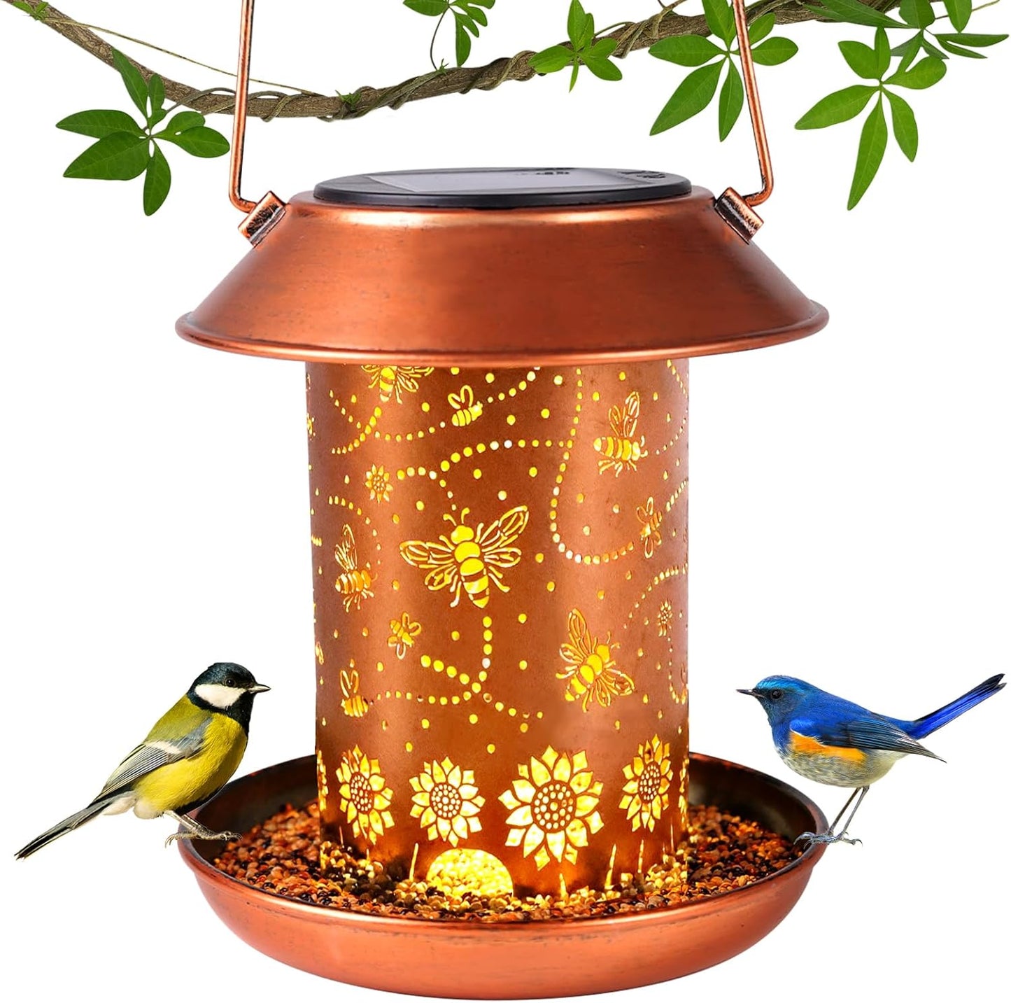 Bee Solar Lantern Bird Feeder - Delightful Yard Decoration