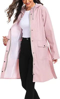 Waterproof Long Hooded Rain Jackets for Women by UNIQUEBELLA