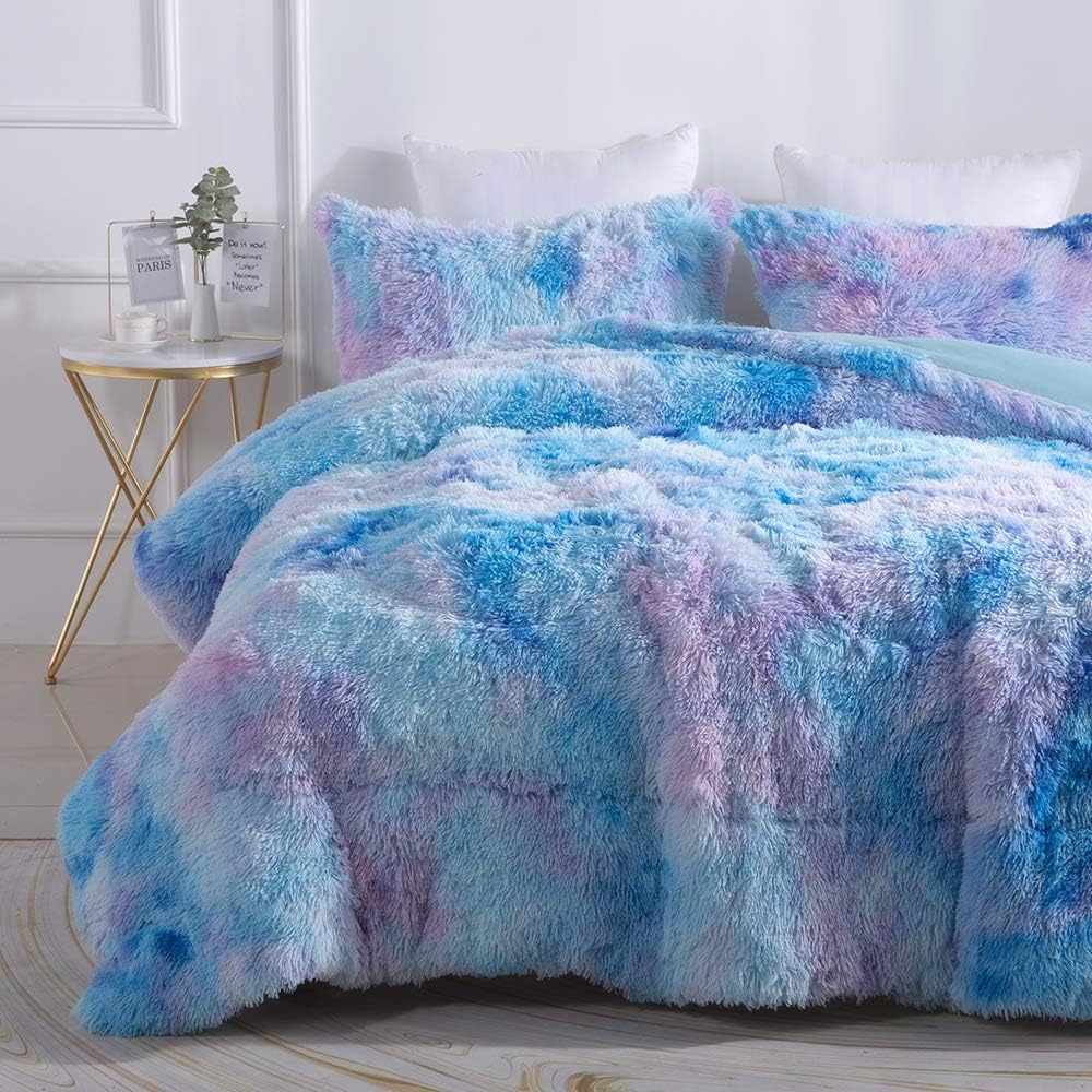Wajade Faux Fur Plush Galaxy Blue Comforter Set Review