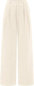 KIRUNDO Corduroy Pants Women High Waisted Wide Leg Trousers