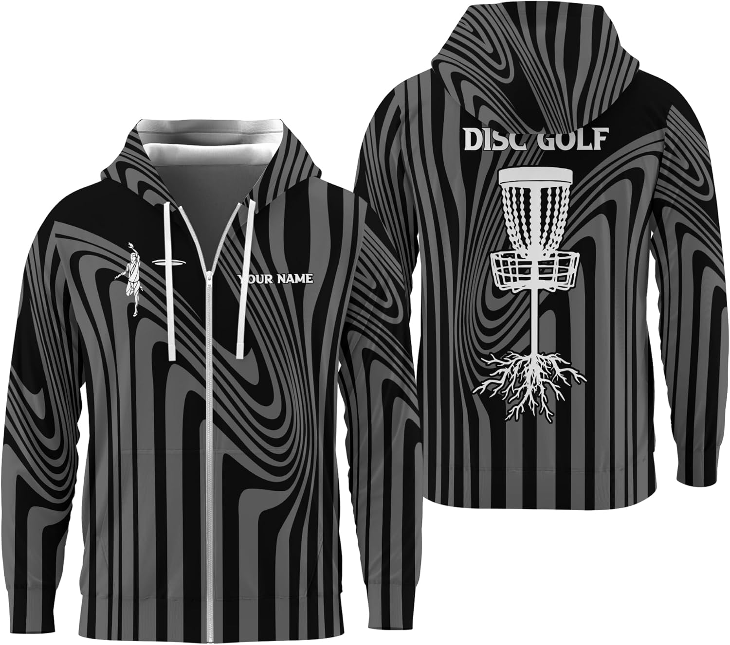 Blue Disc Golf Zip Hoodie - Perfect for Disc Lovers!