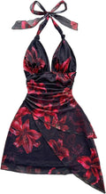 SOLY HUX Women's Tie Dye Halter Mini Dress for Trendy Summer Style