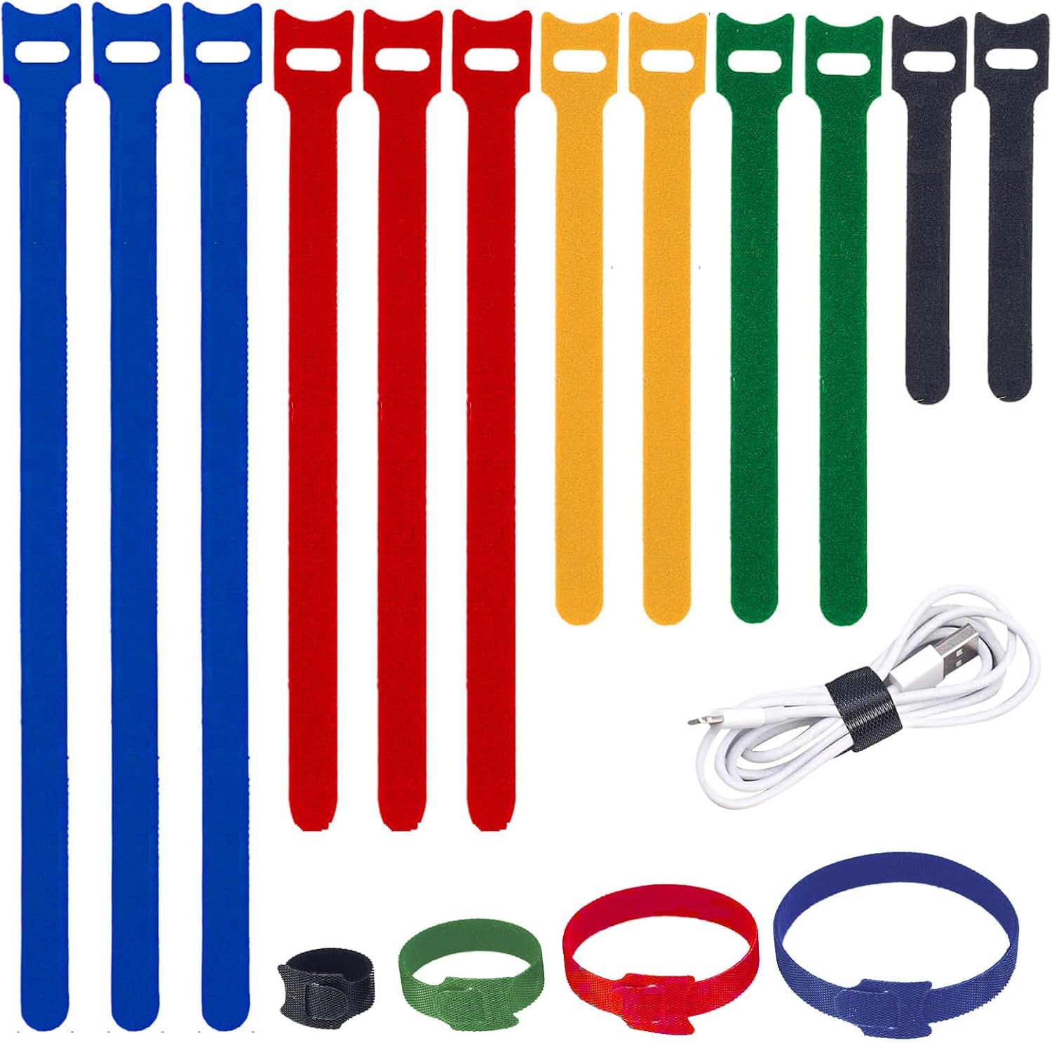 200PCS Adjustable Reusable Cable Ties - 5 Colors for Ultimate Cable Management by Mvyc