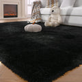 Black Area Rug for Living Room 5x8 - Plush Shag Soft Carpet