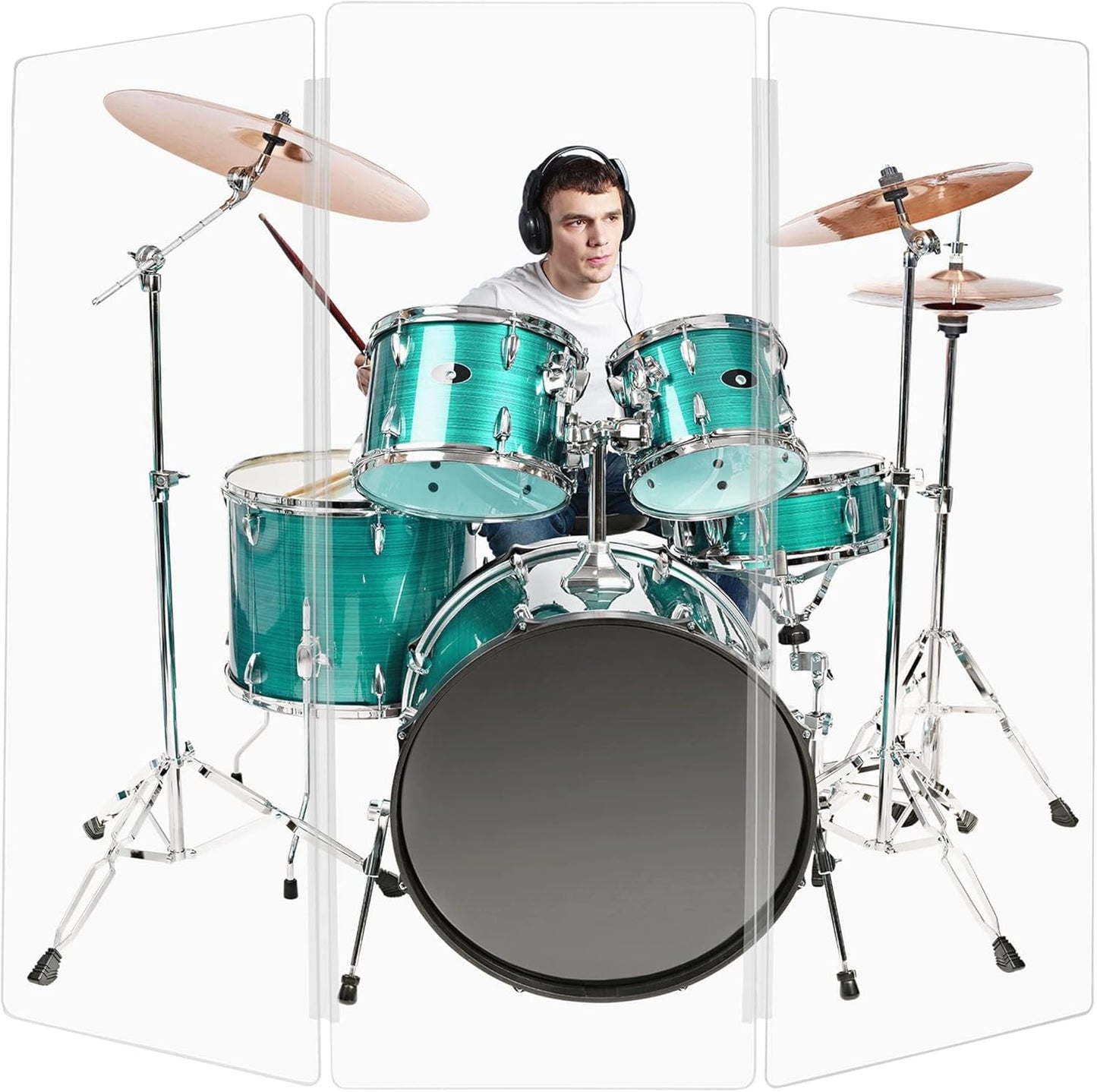 Premium 5ft Drum Shield with Plastic Hinges for Sound Control