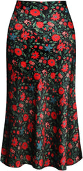 Keasmto Leopard Midi Skirt High Waist Silk Satin - Flattering Fit