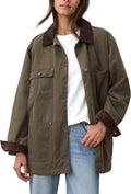 Barn Jackets for Women 2025 Oversized Utility Cotton Coat - Corduroy