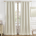 Joydeco White Velvet Curtains 84 Inches for Bedroom & Living Room