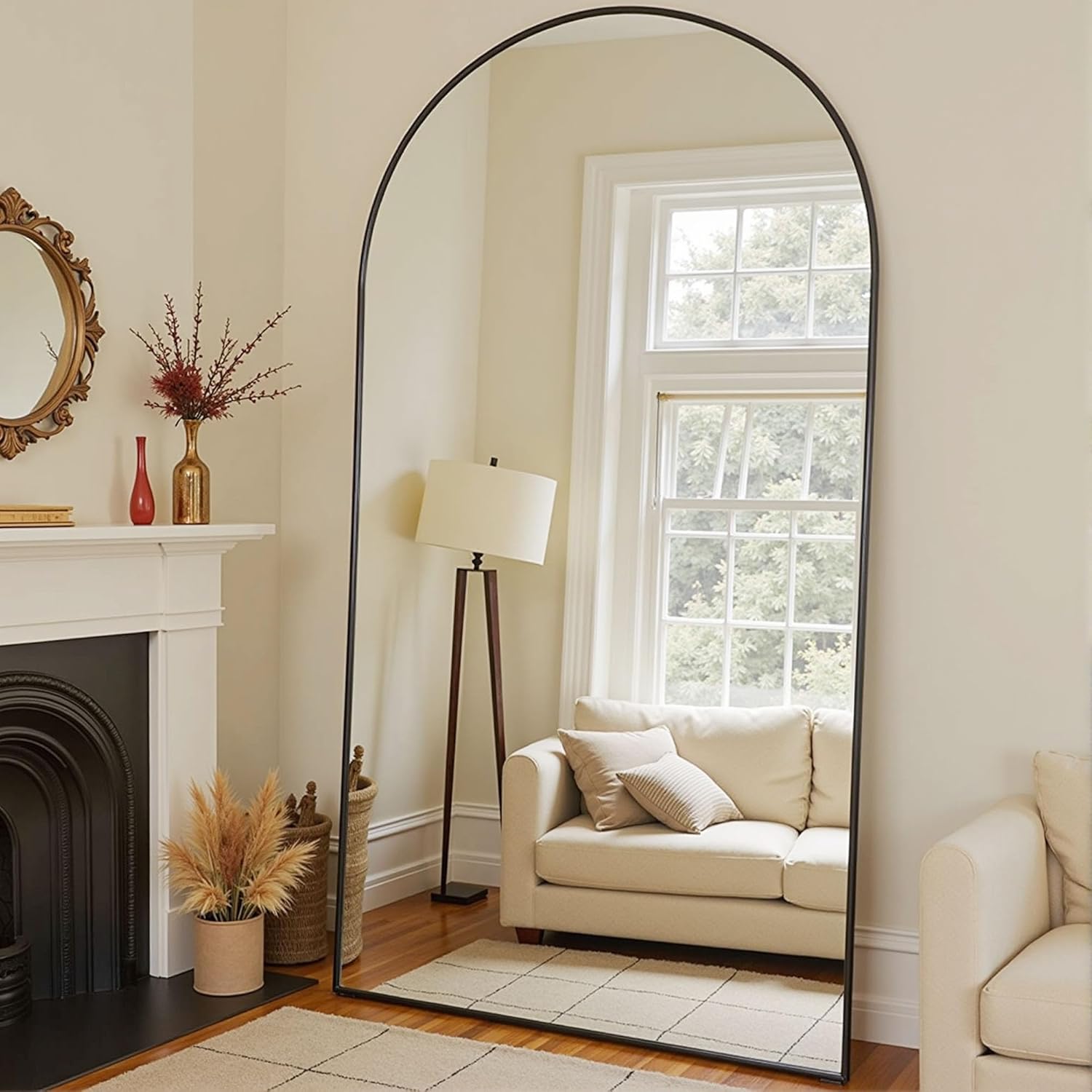 Oversized Full Length Arched Floor Mirror for Stylish Spaces