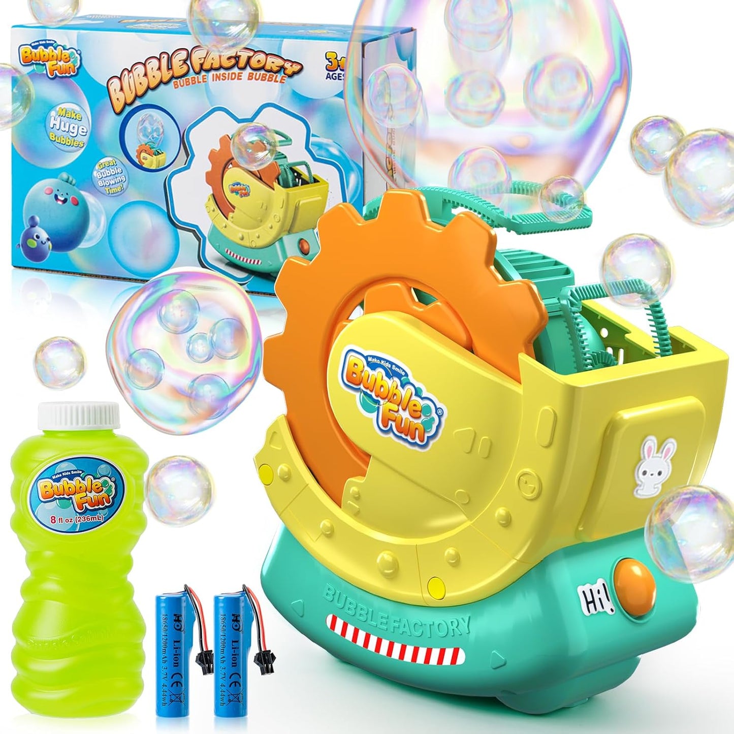 Rechargeable Bubble Machine for Kids with Extra Large Bubbles