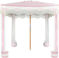 AMMSUN Beach Cabana with Fringe and Wood Pole - Boho 6ft Cabana