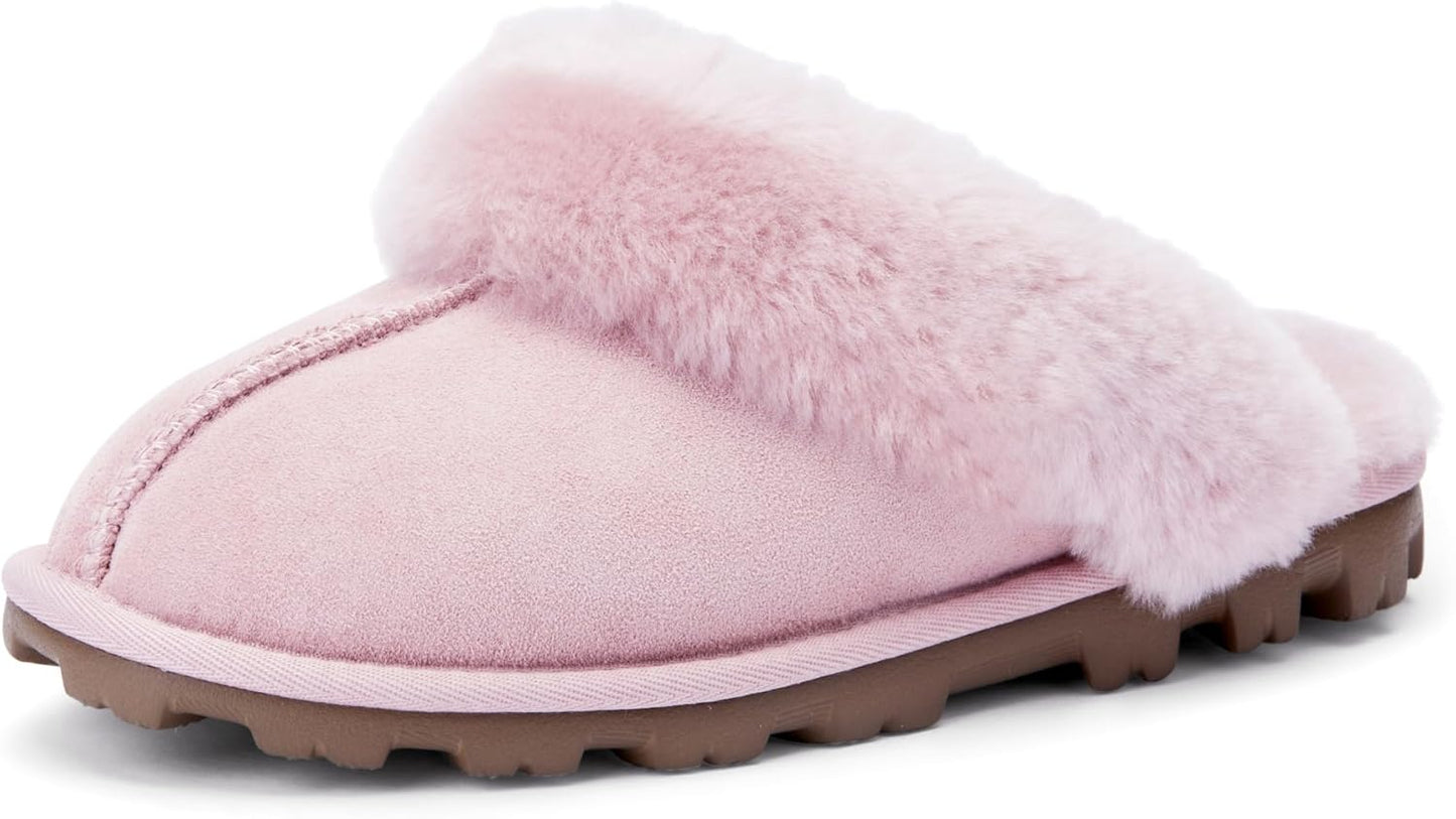 WaySoft Women's Genuine Australian Sheepskin Slippers for Comfort