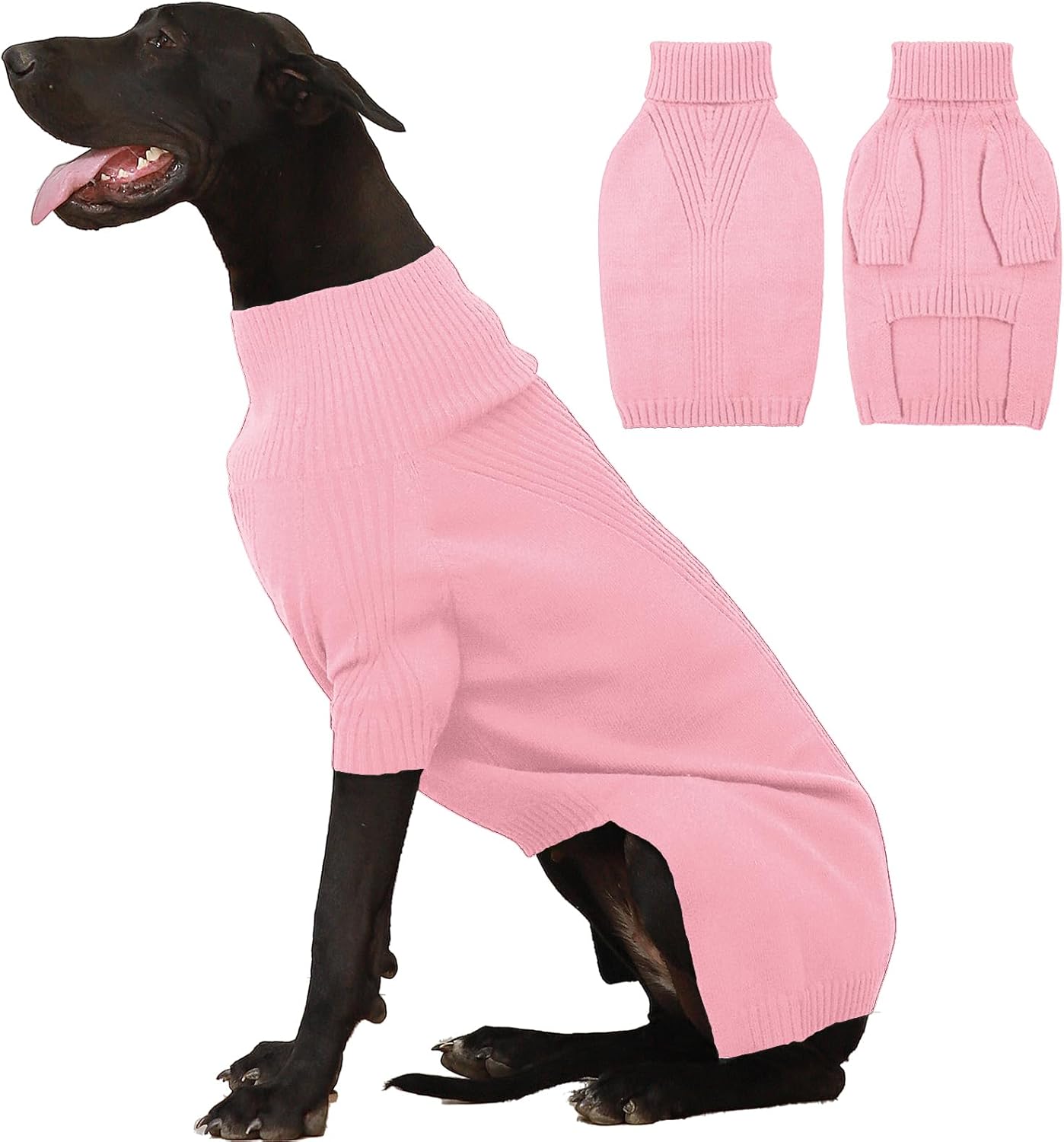 IECOii Extra Large Dog Sweater for Giant Breed Dogs in Pink
