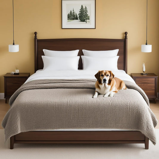 H.VERSAILTEX Plush Chenille Couch Cover for Pets and Furniture