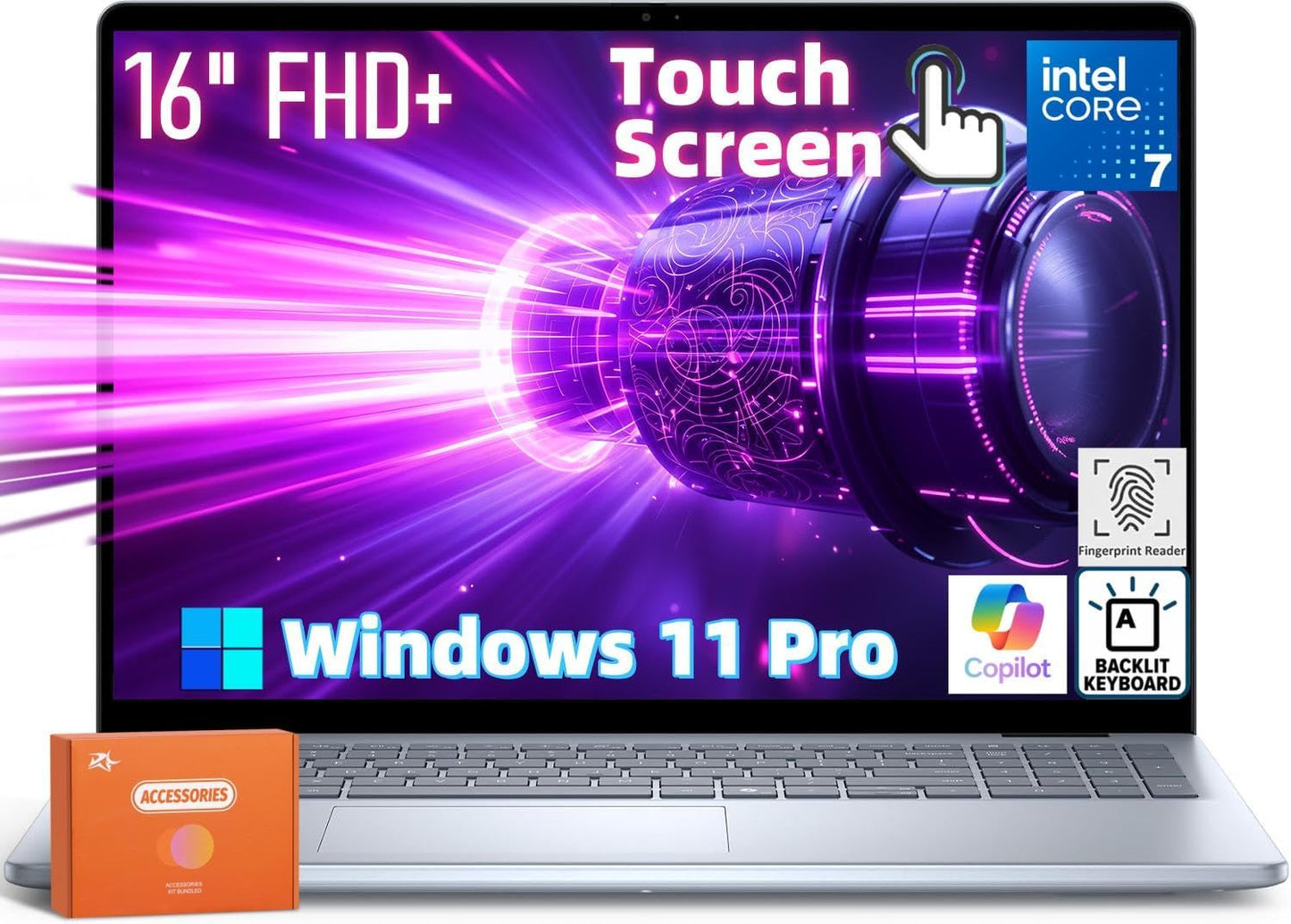 Dell Inspiron 16 Touchscreen Business Laptop with Core 7 Power