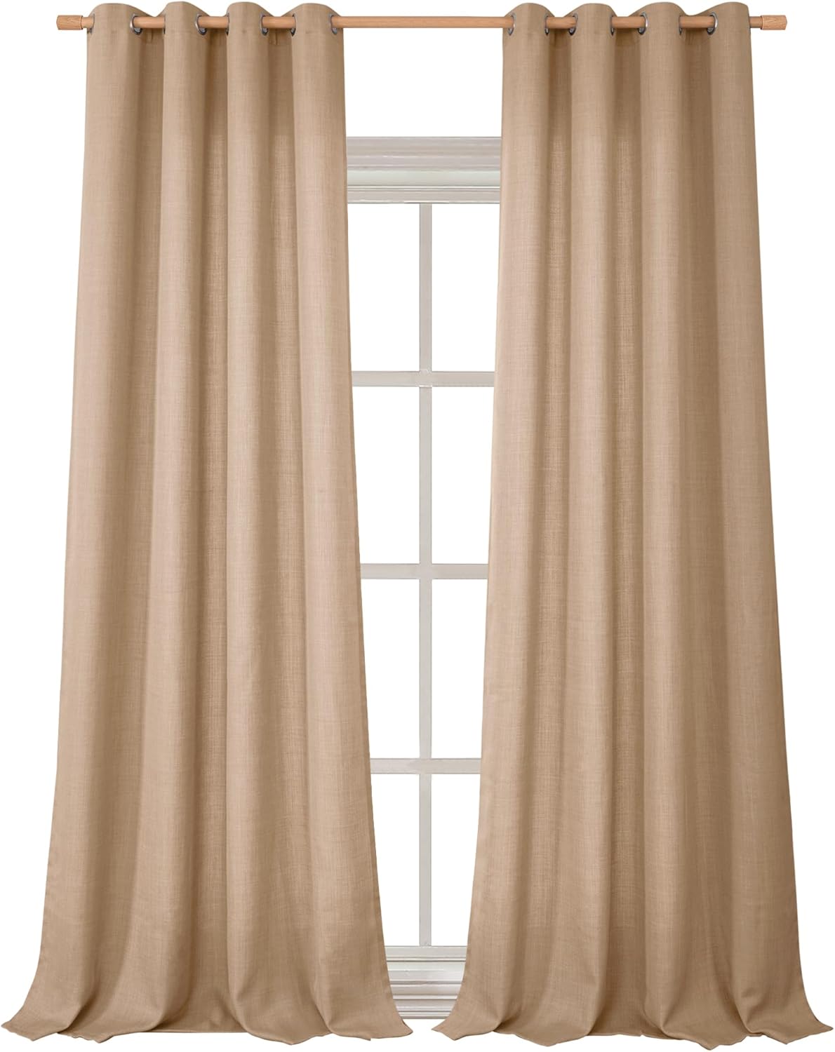 BGment Faux Linen Curtains 95 Inches Long for Elegant Living Rooms