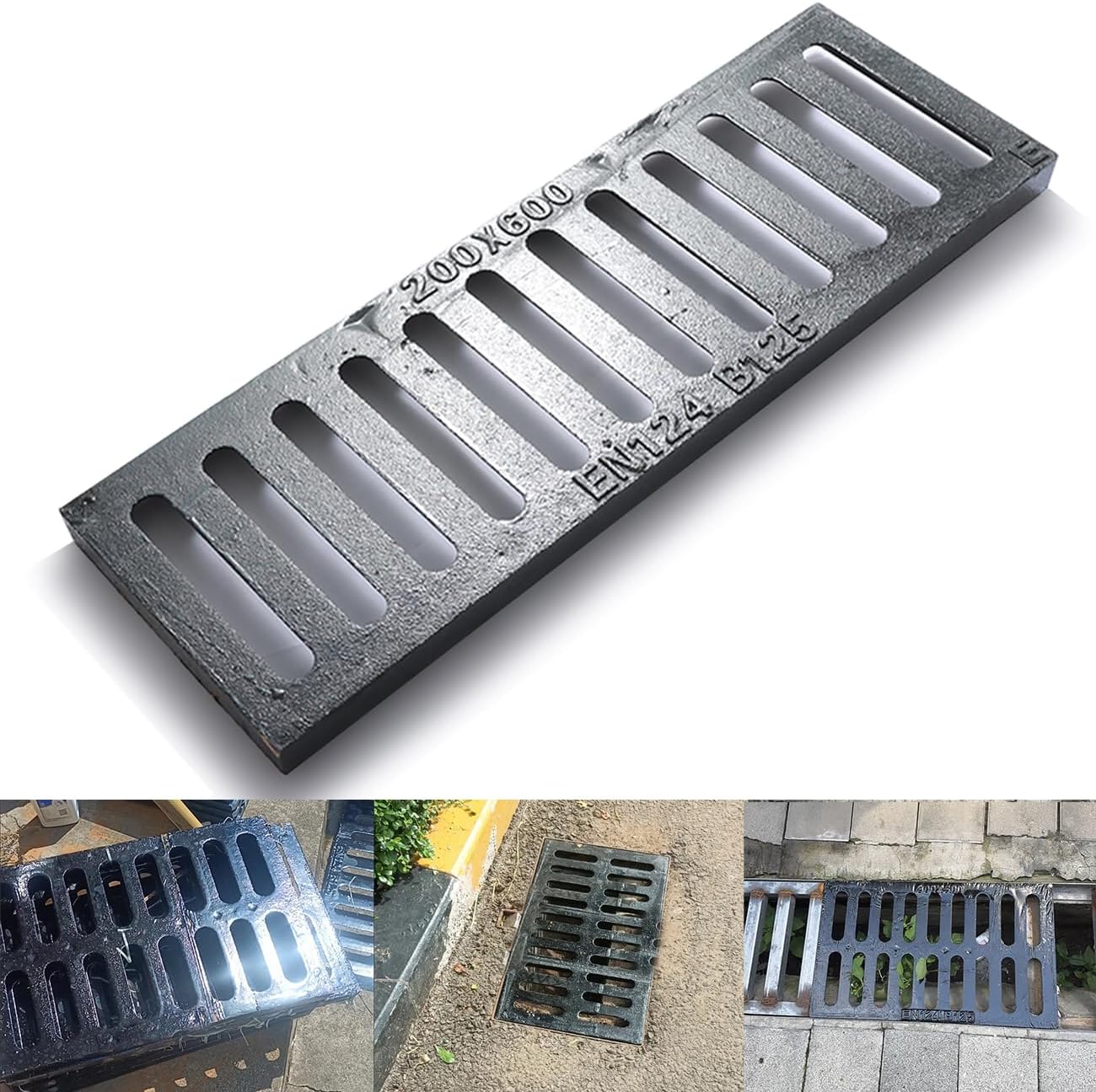 Heavy Duty Cast Iron Drain Grate for Driveways and Garages