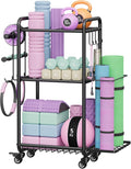 Weight Rack for Home Gym with Wheels and Hooks for Storage