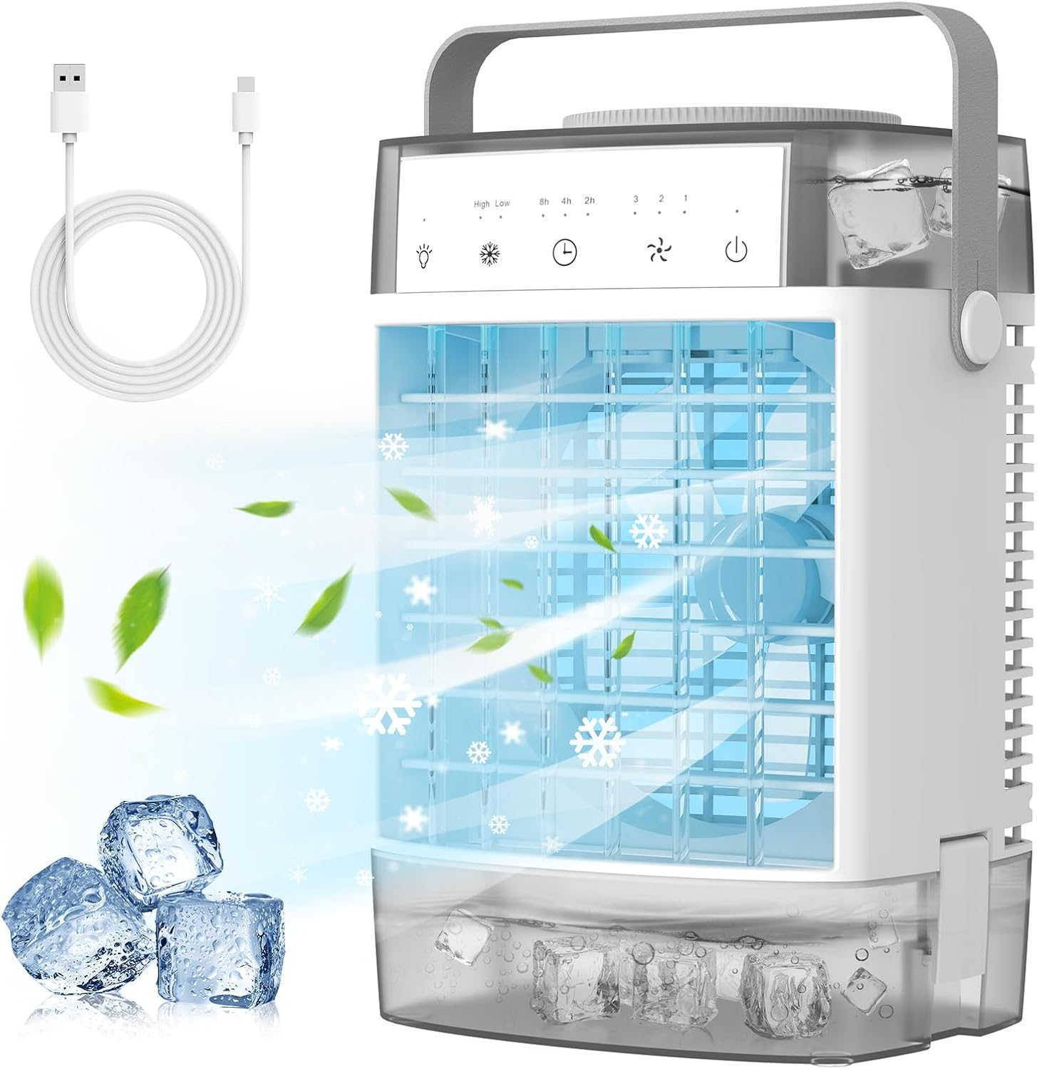 Habseli 4-IN-1 Portable AC: Powerful Cooling & Mood Lighting