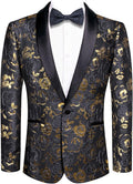 Hi-Tie Stylish Men Suit Jacket Blazer Shawl Lapel One