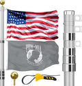 20FT Telescoping Flag Pole for Outside House - Smooth, Rustproof Lift
