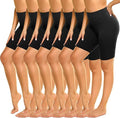 High Waisted Biker Shorts 7 Pack - Soft Stretch Weekly Set