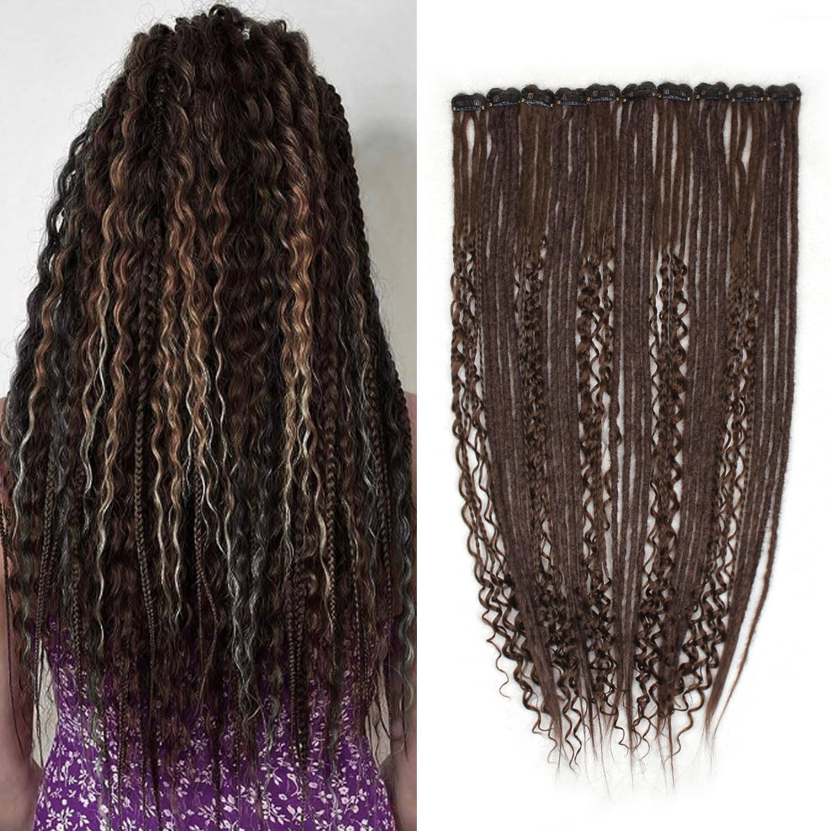 24 Inch Clip in Dreadlock Hair Extensions for Effortless Style