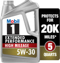 Mobil 1 Extended Performance High Mileage 5W-30, 5 Quart - Long Life