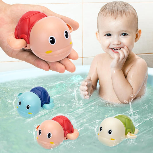 Cute Swimming Turtle Bath Toys 3-Pack for Toddlers