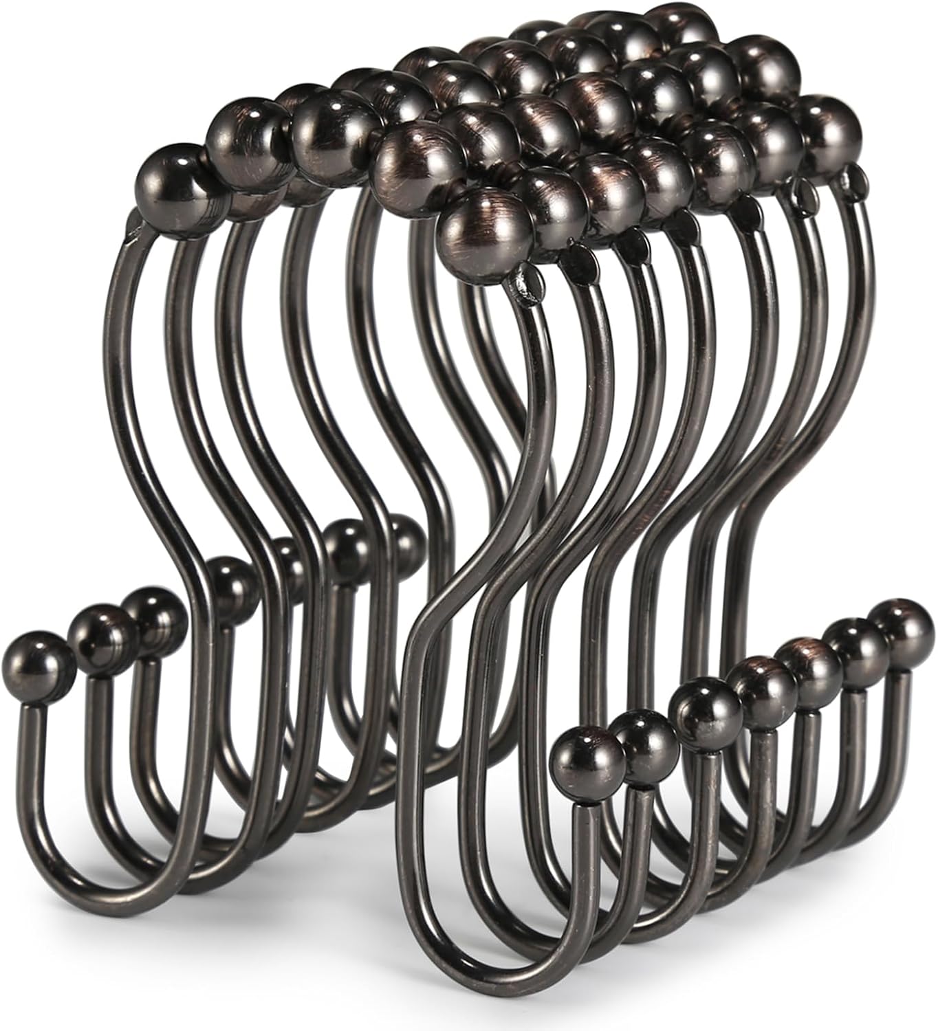 Rust-Proof Bronze Shower Hooks - Anti-Drop Design