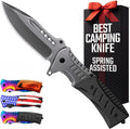 Spring Assisted Knife with G10 Handle Glass Breaker & Pocket Clip