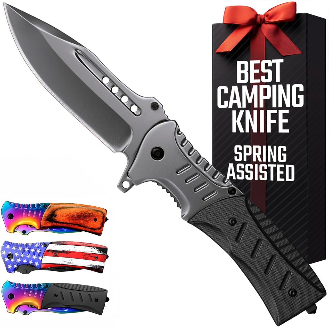Grand Way Spring-Assist Knife - 3.66 Sharp Blade - Tactical EDC Essential