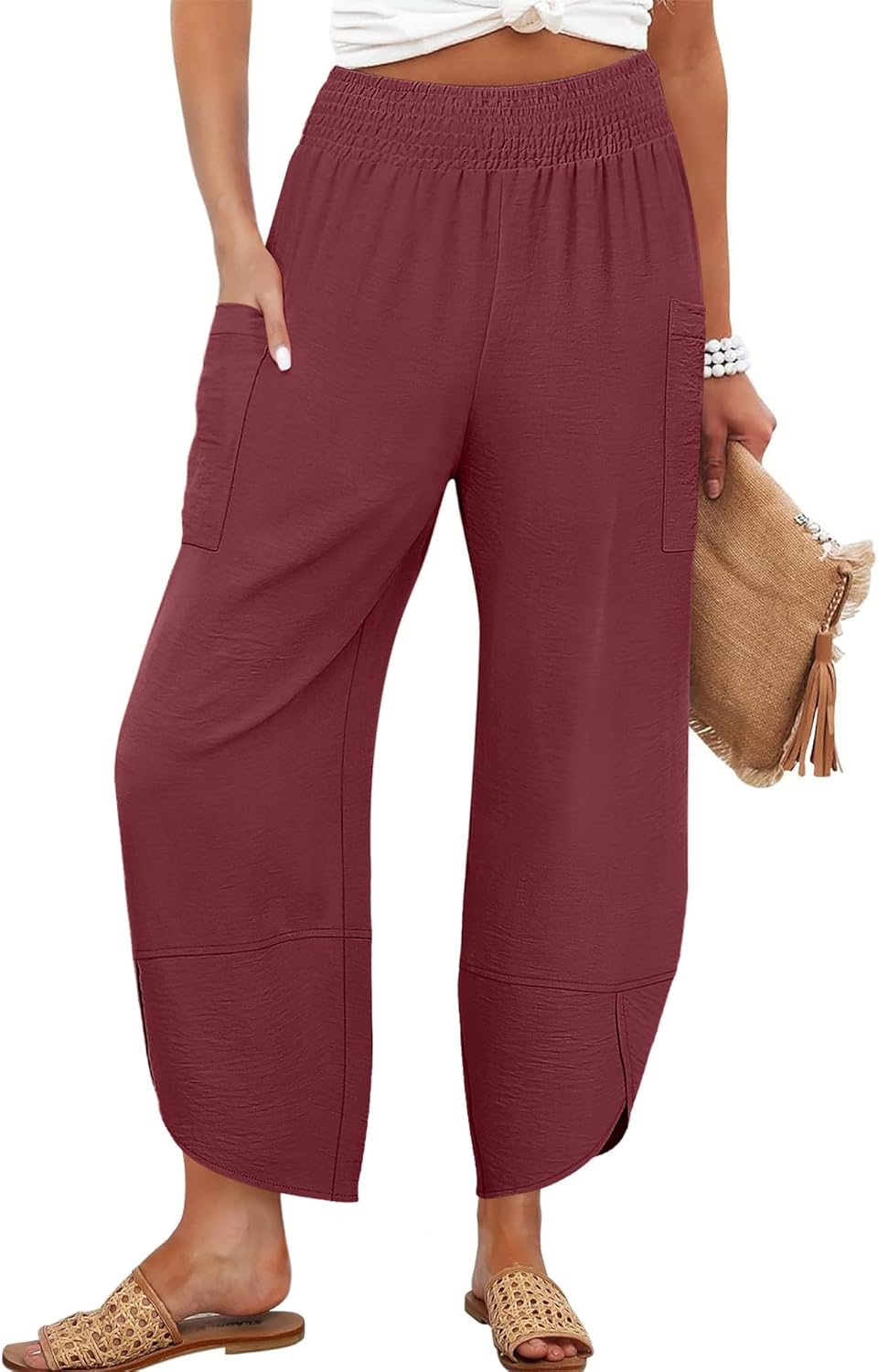 Womens Wide Leg Palazzo Capri Pants for Summer Casual Style