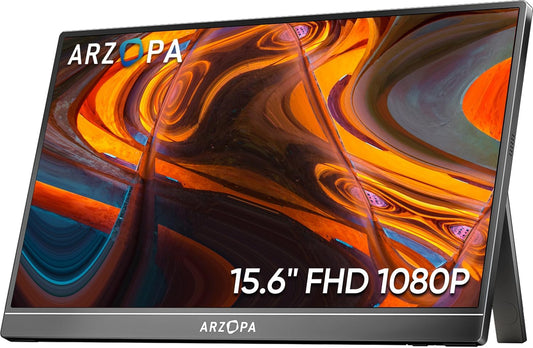 ARZOPA Portable Monitor 15.6ft' FHD 1080P - Ultra-Slim Design