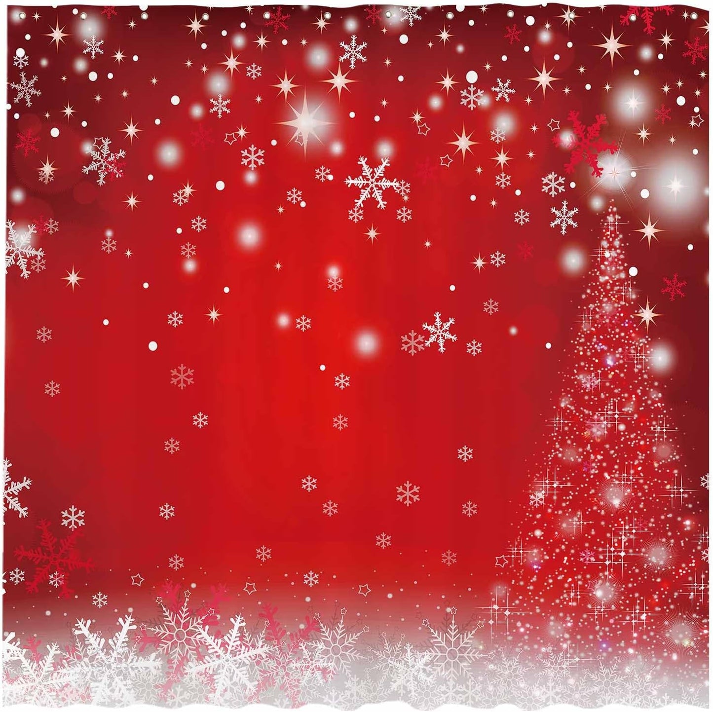 Christmas Snowflake Shower Curtain - Festive Bathroom Decor