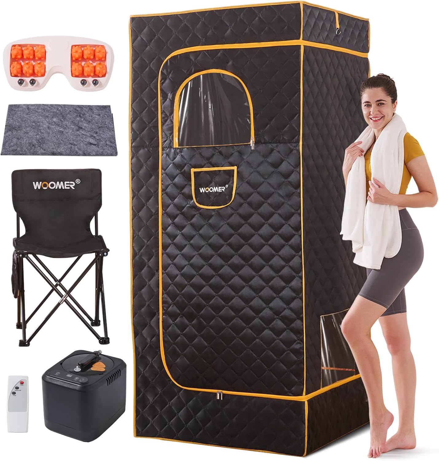 Portable Home Spa with Foot Massager - WOOMER Sauna Box Set