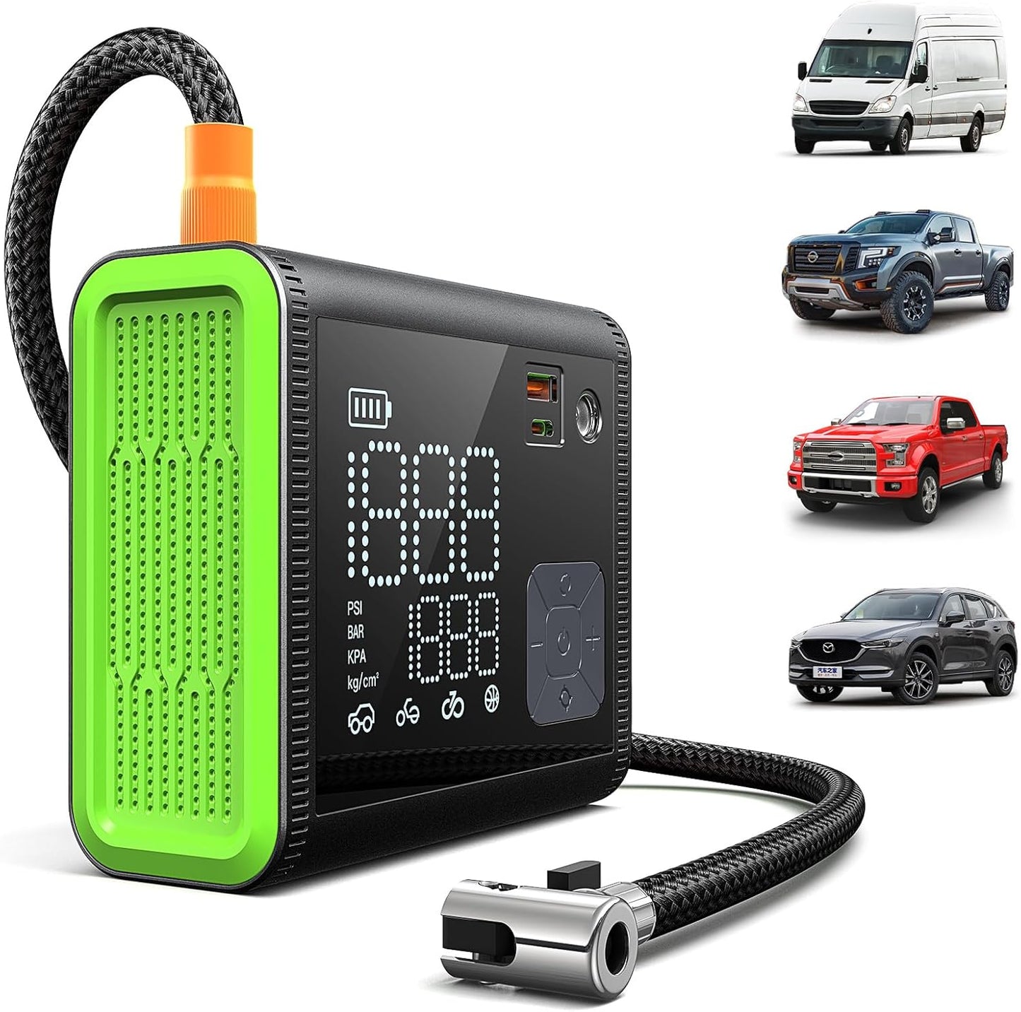 Anykit Portable Dual Cylinder Tire Inflator - 4X Faster Inflation