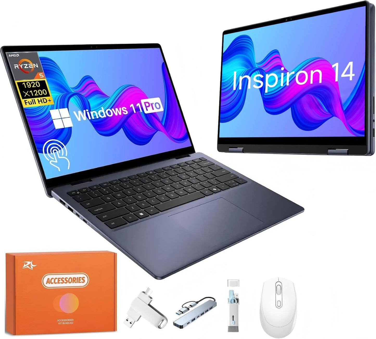 Dell Inspiron 14 2-in-1 Laptop with AMD Ryzen 5 for Business