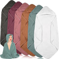Muslin Hooded Baby Towels 6 Pack 32in - Soft, Absorbent Newborn Wraps
