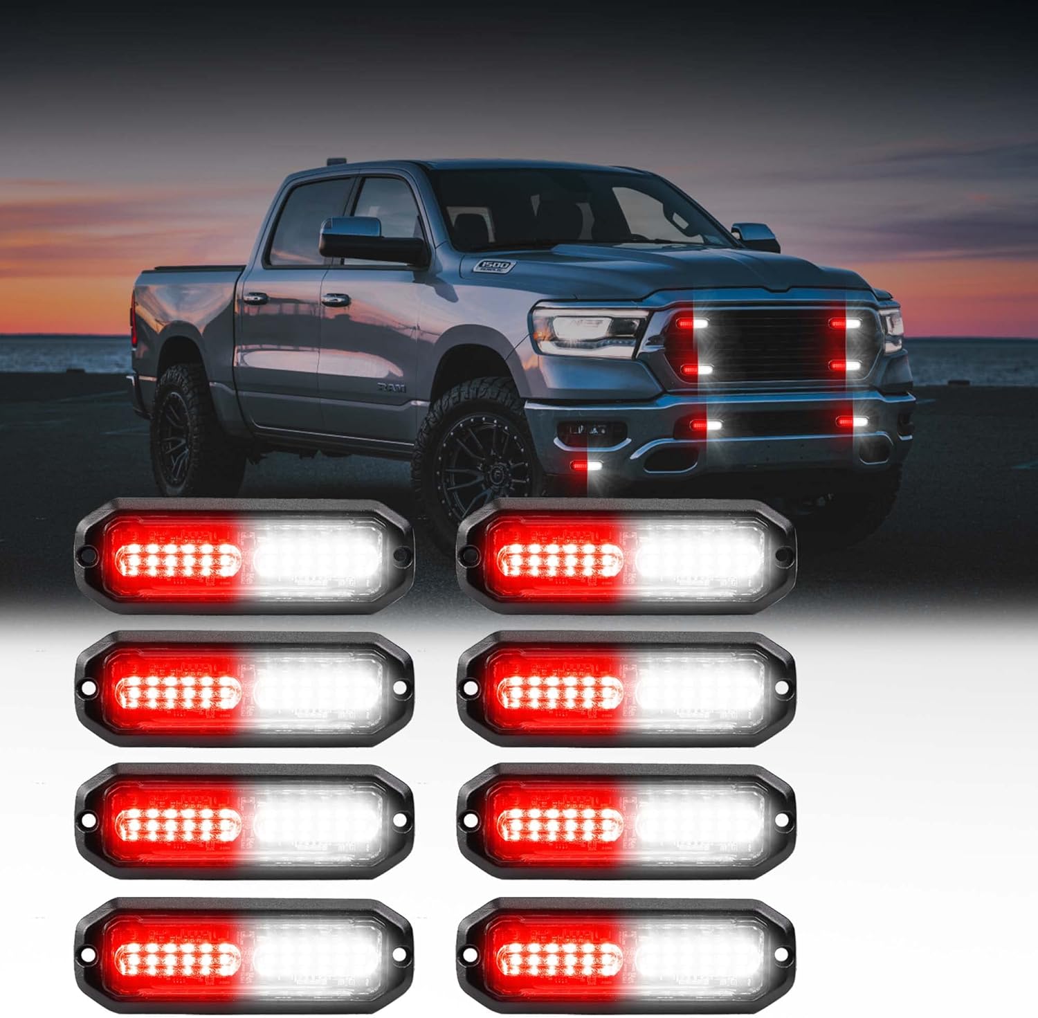 12 Led POV Emergency Fire Strobe Lights for Trucks and Vehicles