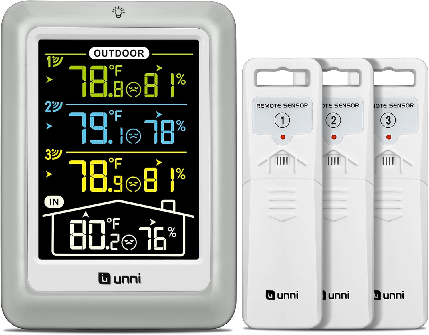 Indoor Outdoor Thermometer Wireless with 4.5 Inch Display