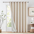 jinchan Linen Beige Curtain 100 in Extra Wide Grommet Panel - Light