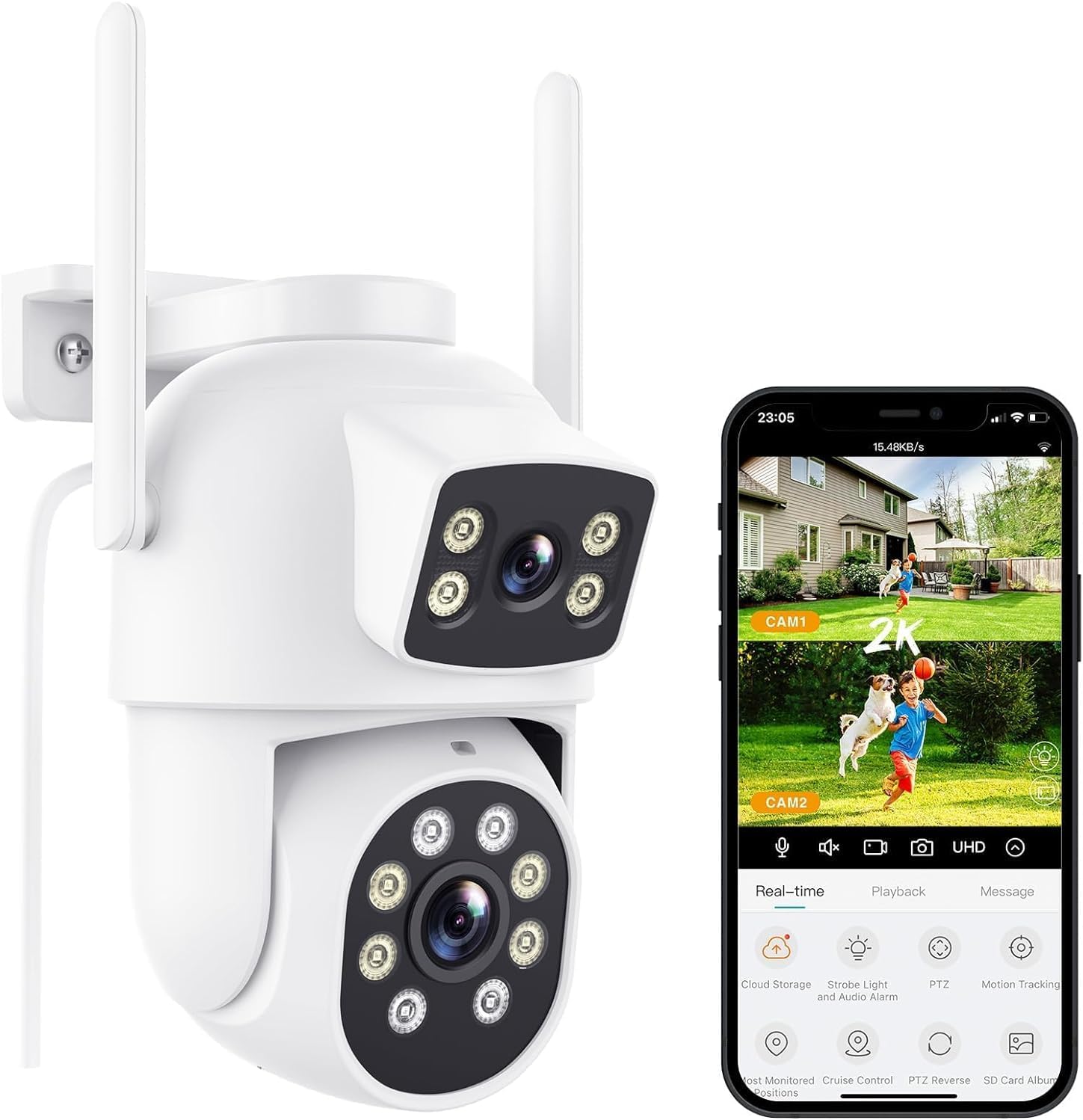 Reobiux HD Outdoor Security Cam: Smart Tracking, Color Night Vision