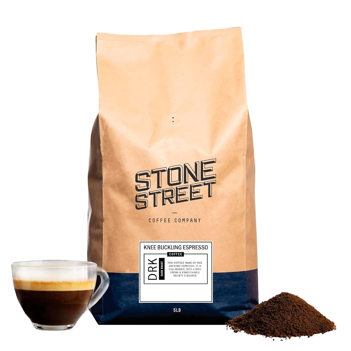 Knee Buckling Espresso Coffee, High Caffeine Dark Roast 5 LB
