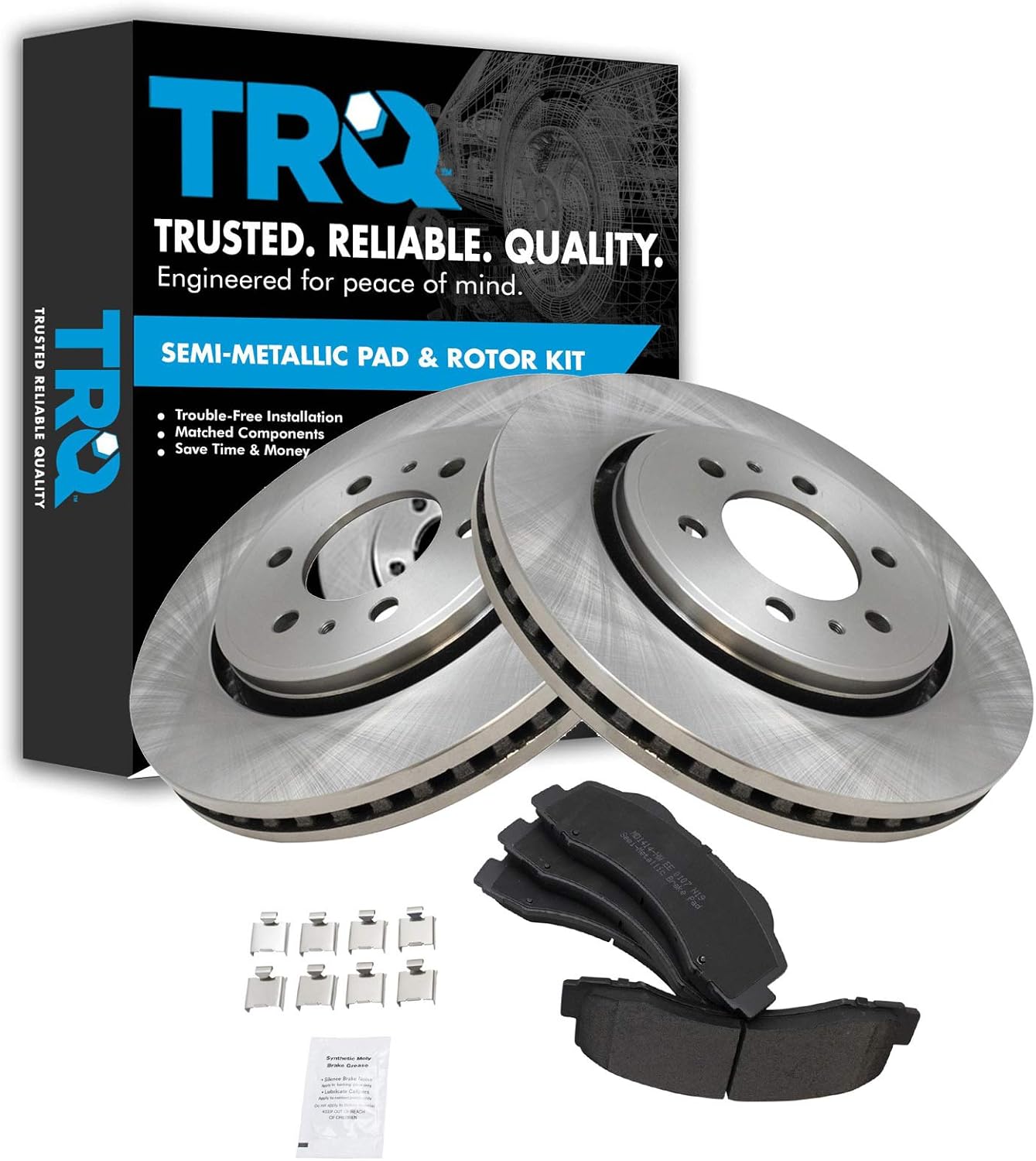 TRQ Front Brake Pad & Rotor Kit for 2010-2017 Ford Models