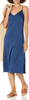 The Drop Ana Silky V-Neck Midi Slip Dress - Versatile Everyday