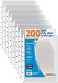 Mini Poly Sheet Protectors 200 Pack, Half-Page Diamond Clear - Durable